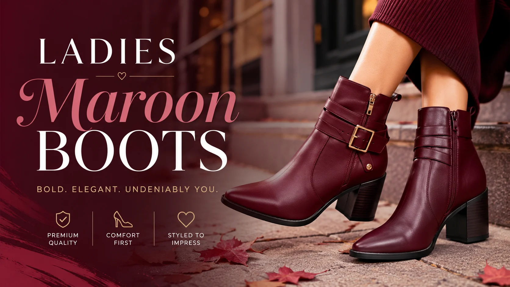 ladies maroon boots