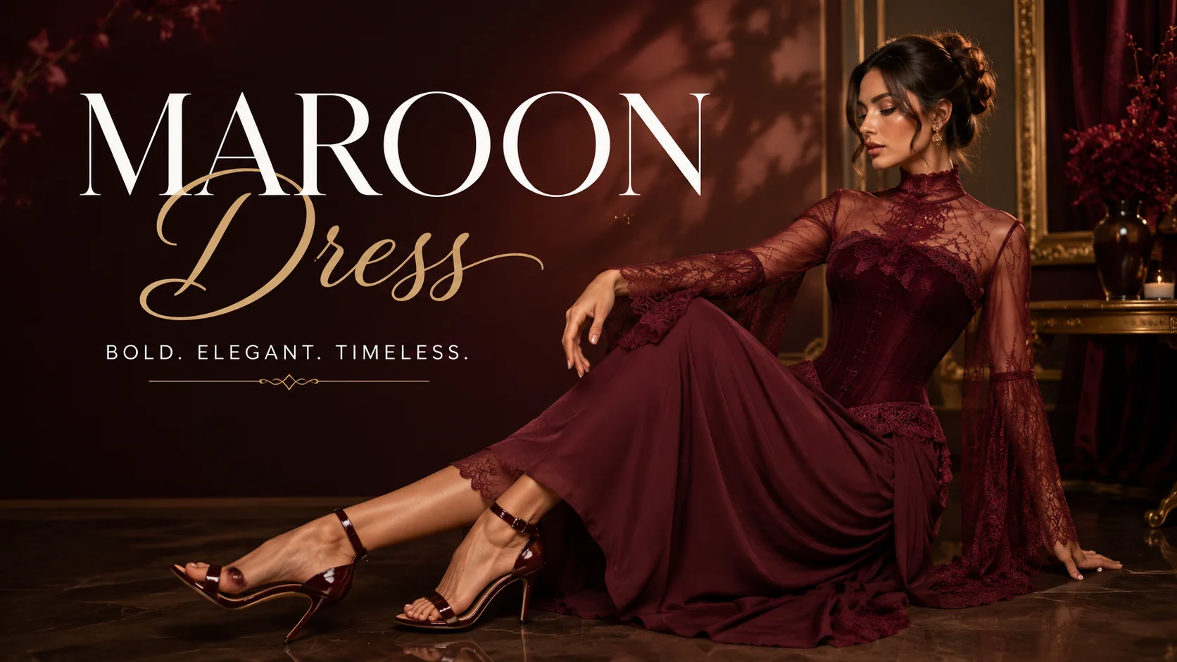 maroon dress