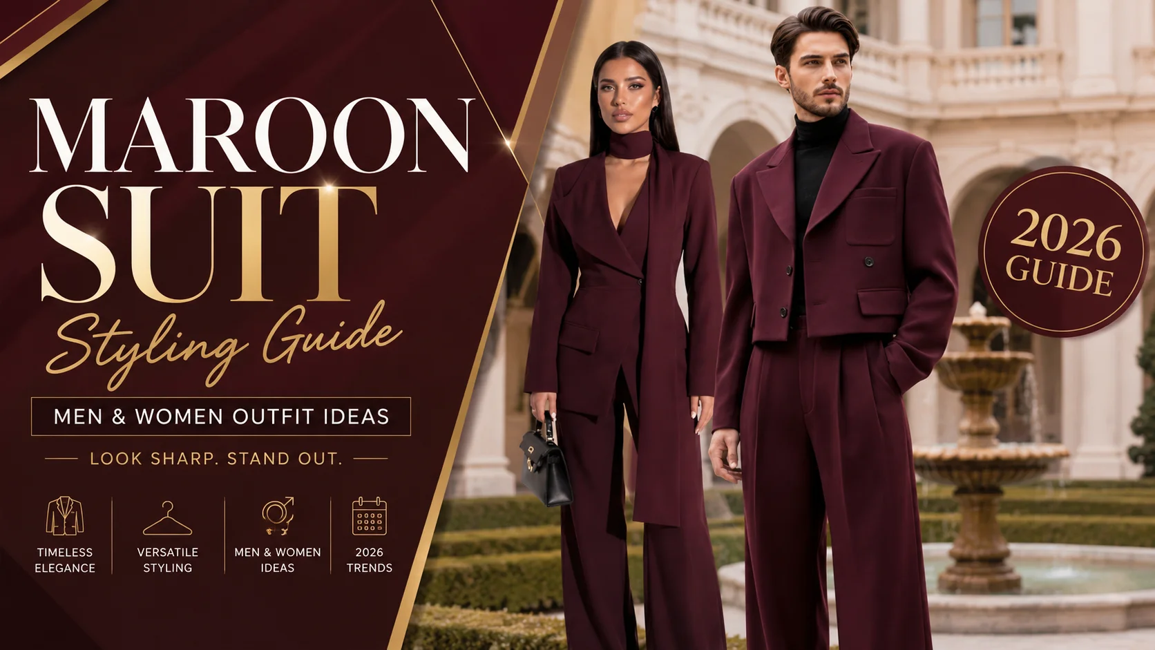 maroon suit