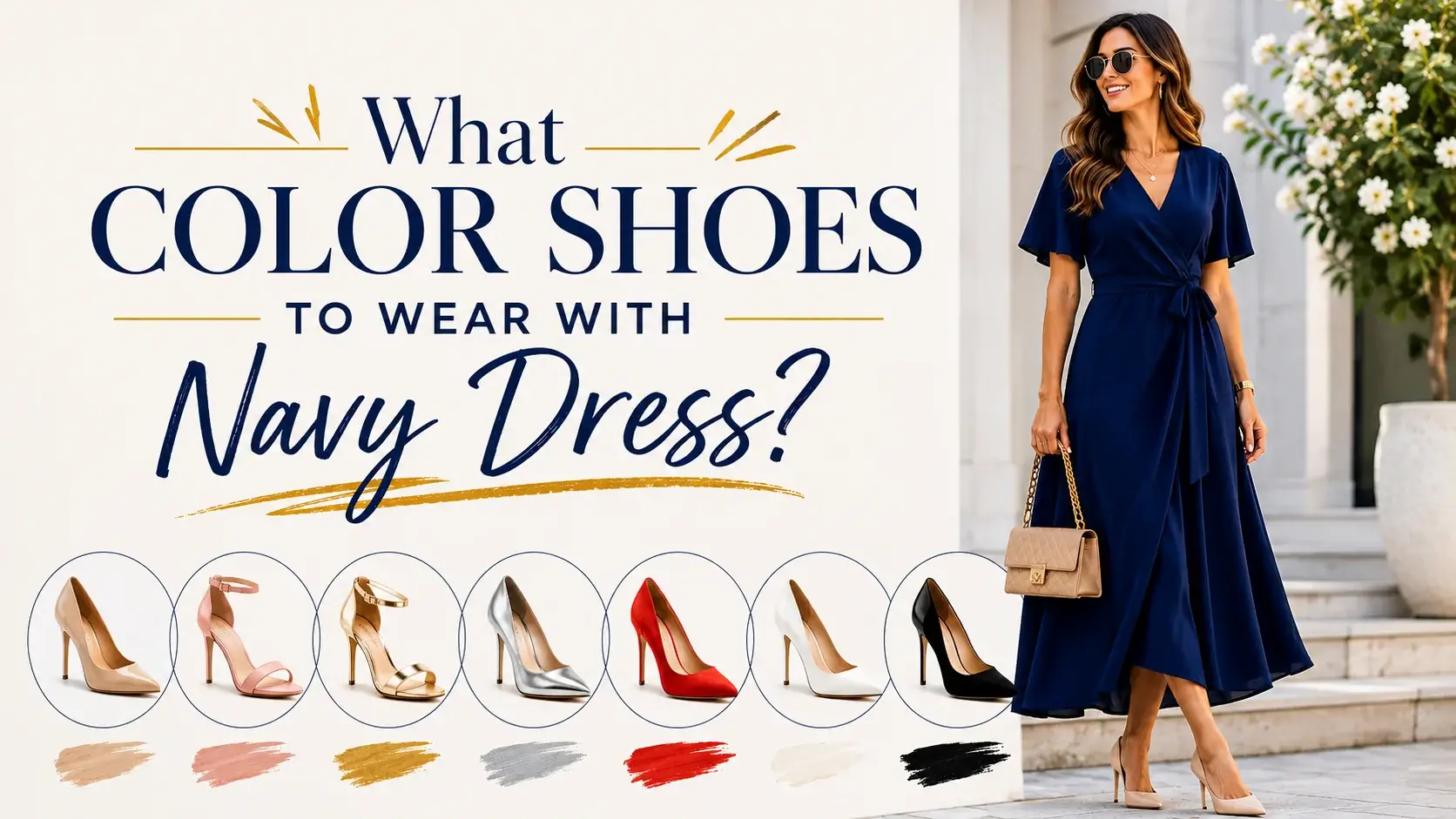 what color shoes to wear with navy dress